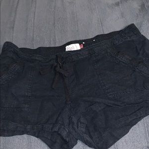 Black soft fabric shorts